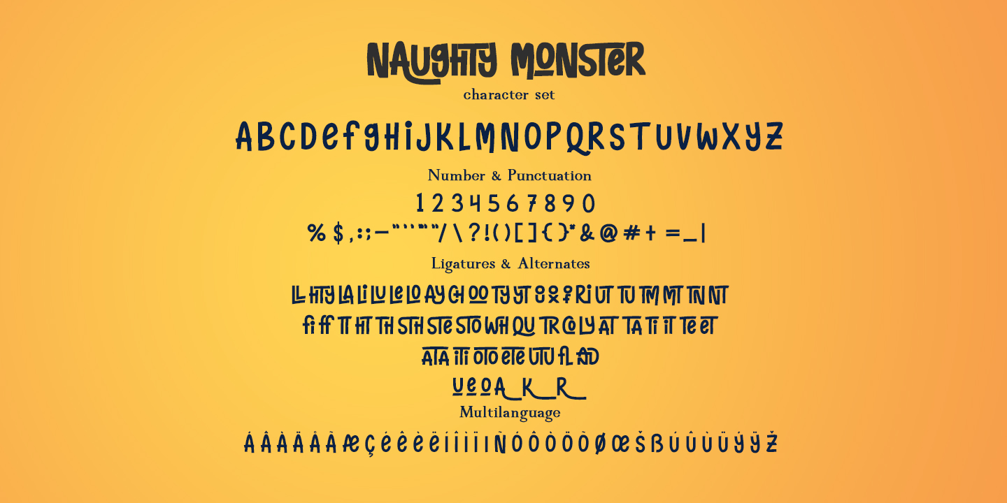 Ejemplo de fuente Naughty Monster Regular